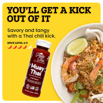 Pretty Thai Muay Thai Sauce, Gluten Free Certified Non-Gmo Authentic Stir Fry, Ramen & Dipping Sauce, 100% Natural Thai Chili Hot Sauce Condiment & Rice Seasoning