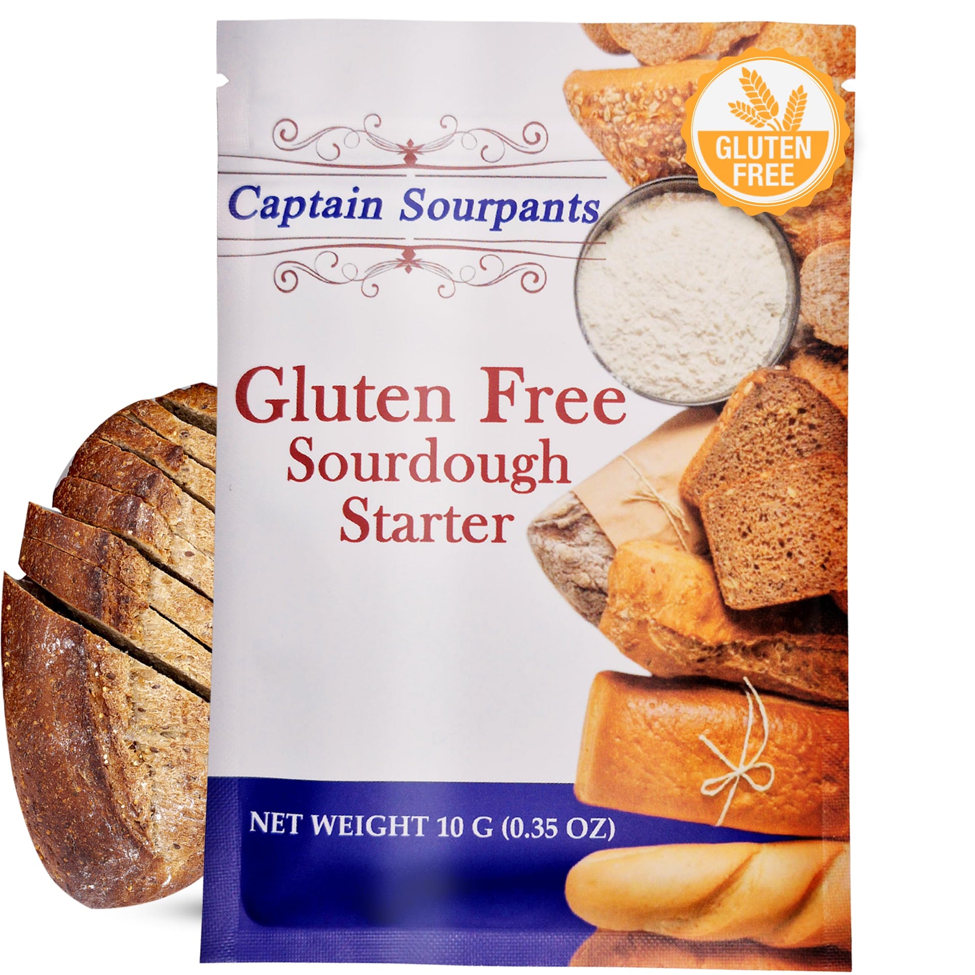 Gluten Free Sourdough Starter - Dehydrated Heirloom Style Gluten Free Sourdough Starter for Sourdough Bread, Pizza, Buns, Pancak