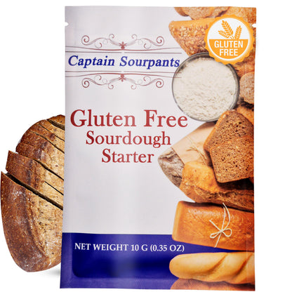 Gluten Free Sourdough Starter - Dehydrated Heirloom Style Gluten Free Sourdough Starter for Sourdough Bread, Pizza, Buns, Pancak