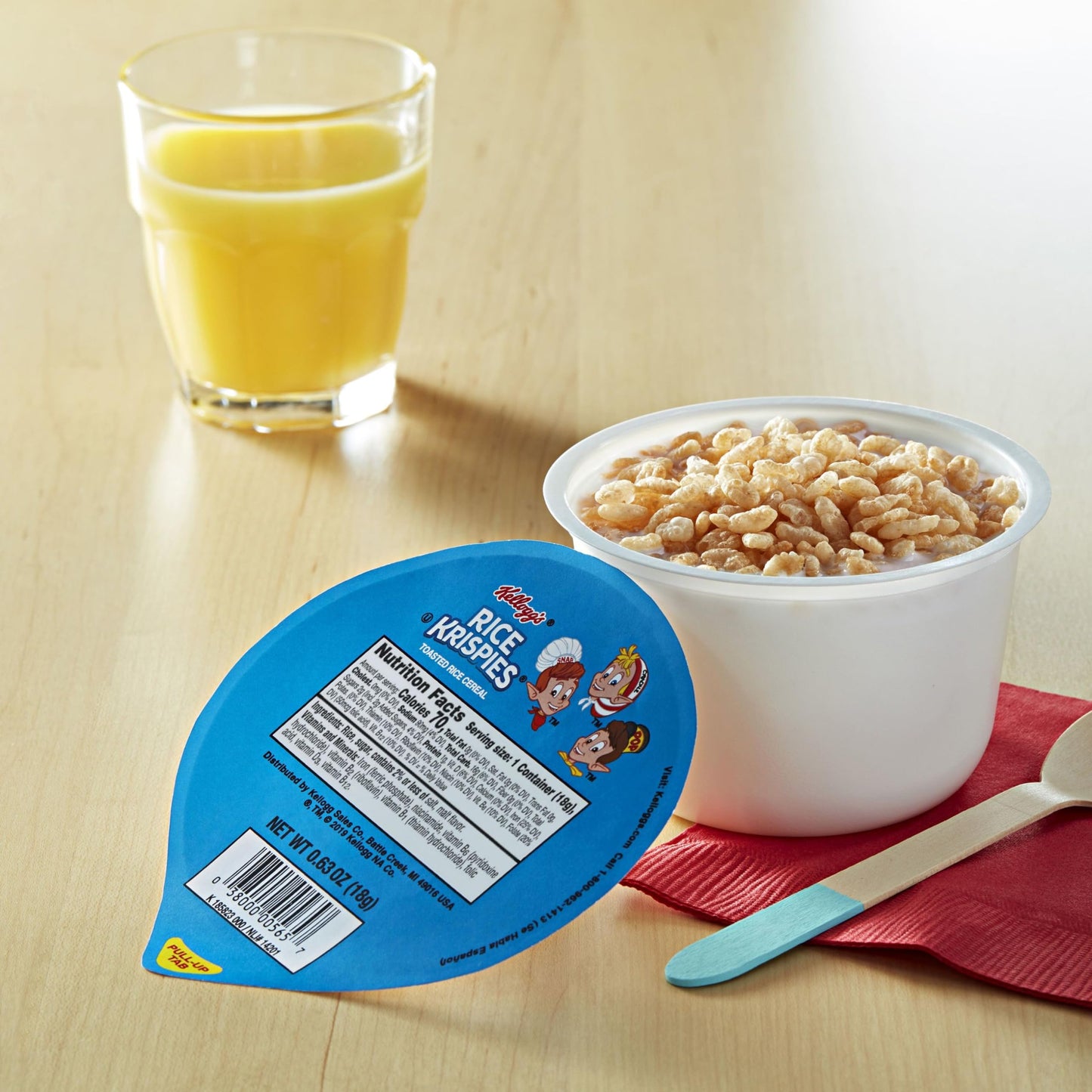 Kelloggs Rice Krispies Cereal Cups, Original Flavor, 0.63 Ounce (Pack of 96)