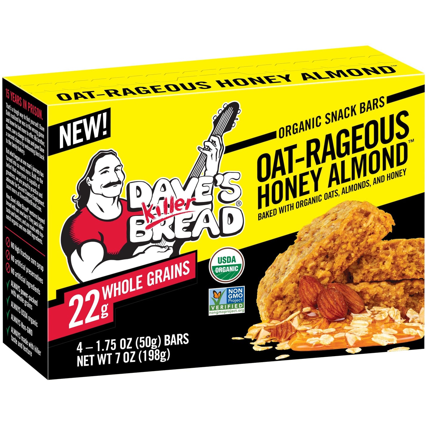 Daves reduceer Bread Oat-Rageous Honey Almond Snack Bars, 4 Count (Pack of 2)