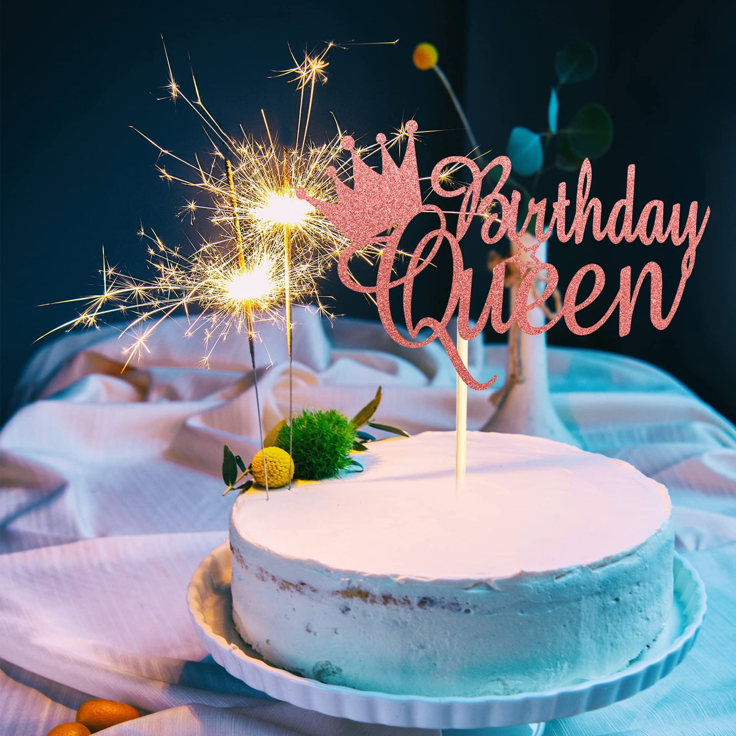 Arthsdite Queen Birthday Cake Topper Happy Birthday Cake Bunting Decor, Birthday Cake Picks Party Decoration Supplies For Lady G