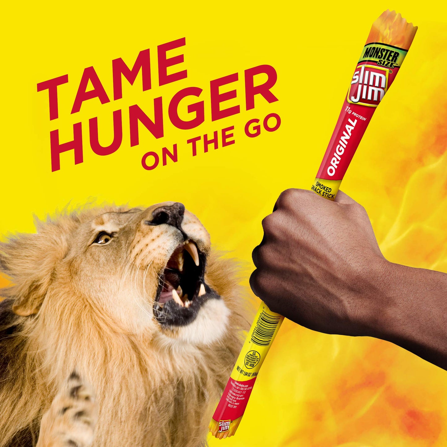 Slim Jim Smoked Meat Sticks, Original Flavor, High Protein, 1.94 oz (18 Count)