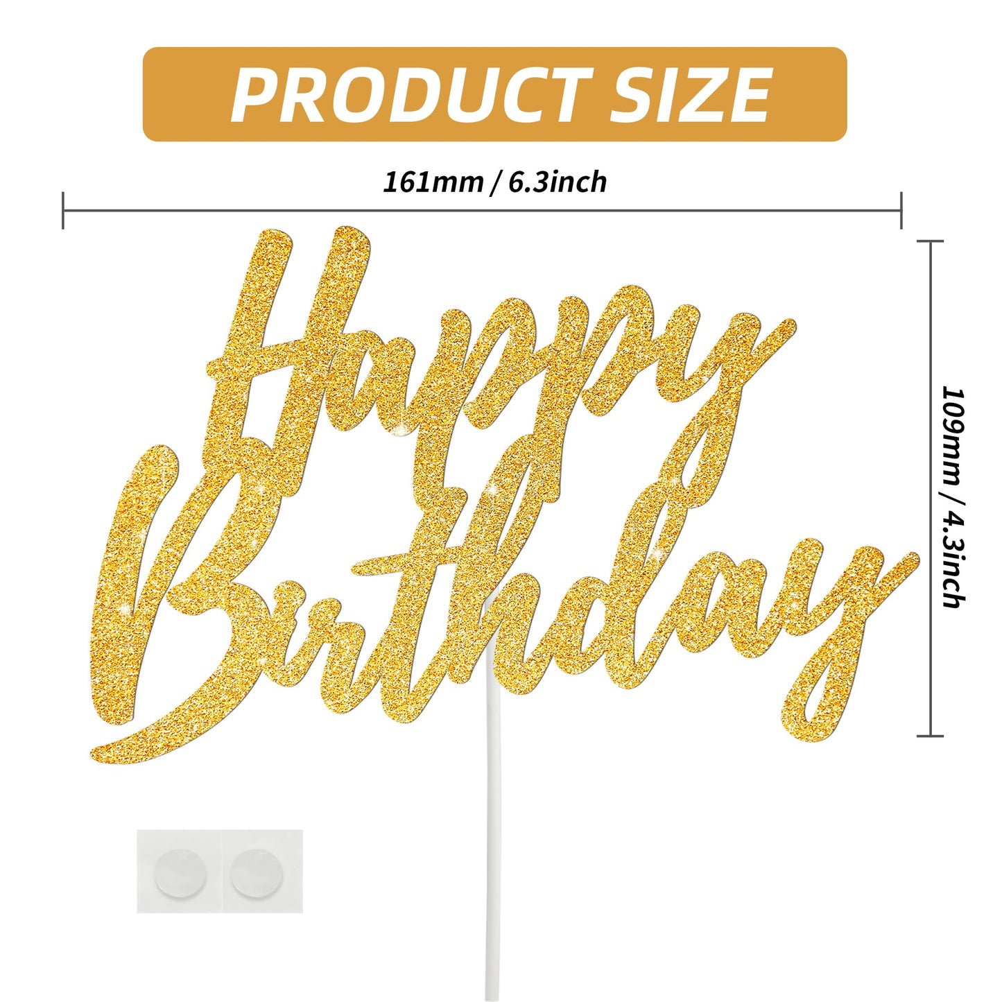 Beishida Happy Birthday Cake Toppers Gold Glitter Birthday Cake Decoration Cake Baking Supplies 18Th 30Th 40Th Birthday Cake Top