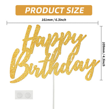 Beishida Happy Birthday Cake Toppers Gold Glitter Birthday Cake Decoration Cake Baking Supplies 18Th 30Th 40Th Birthday Cake Top