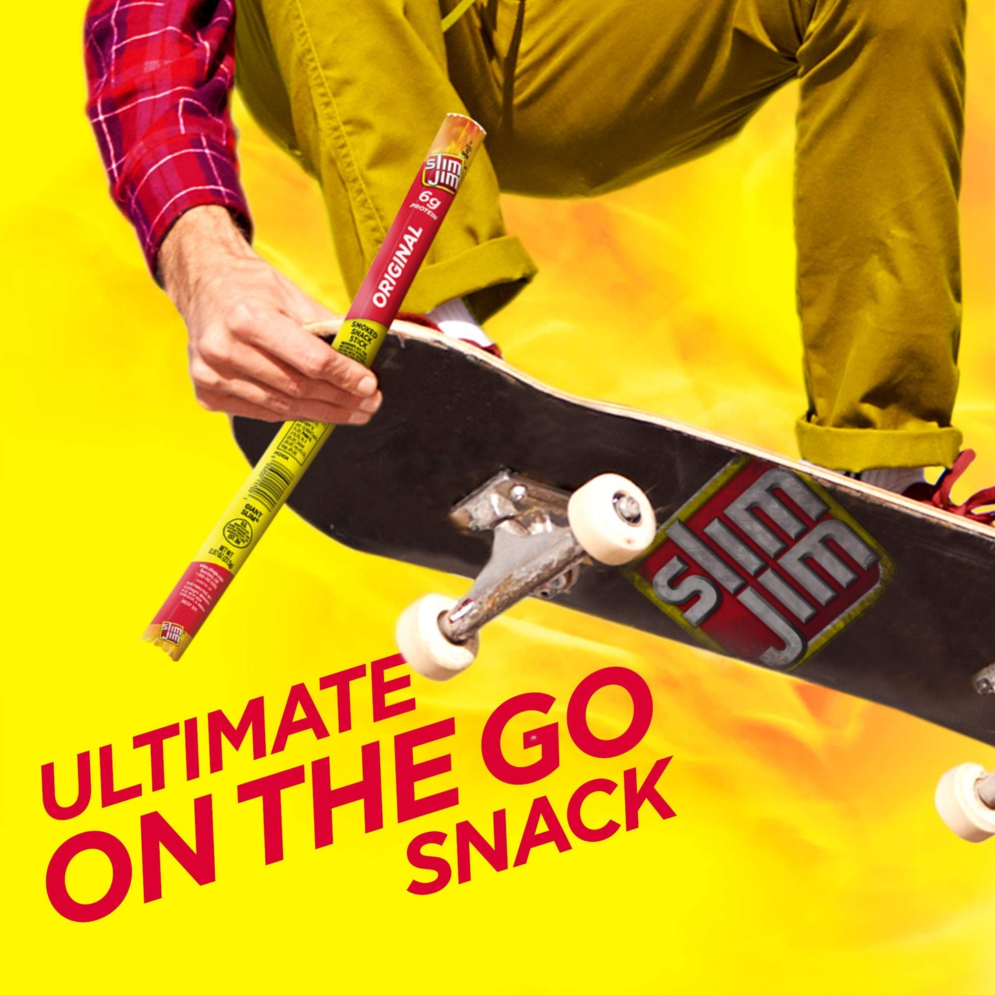 Slim Jim Giant Smoked Meat Sticks, Original Flavor, 6g Protein, 0.97 oz. (24 Count)