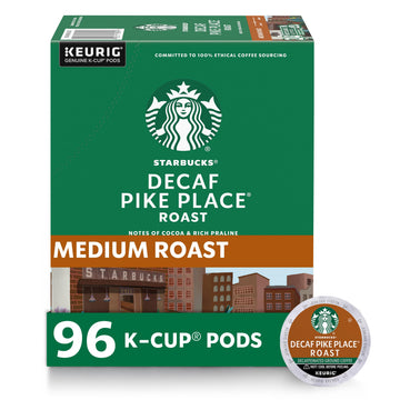 Starbucks K-Cup Coffee Pods, Medium Roast Decaf Pike Place, 24 Count (Pack of 4), 100% Arabica, Model 011068092