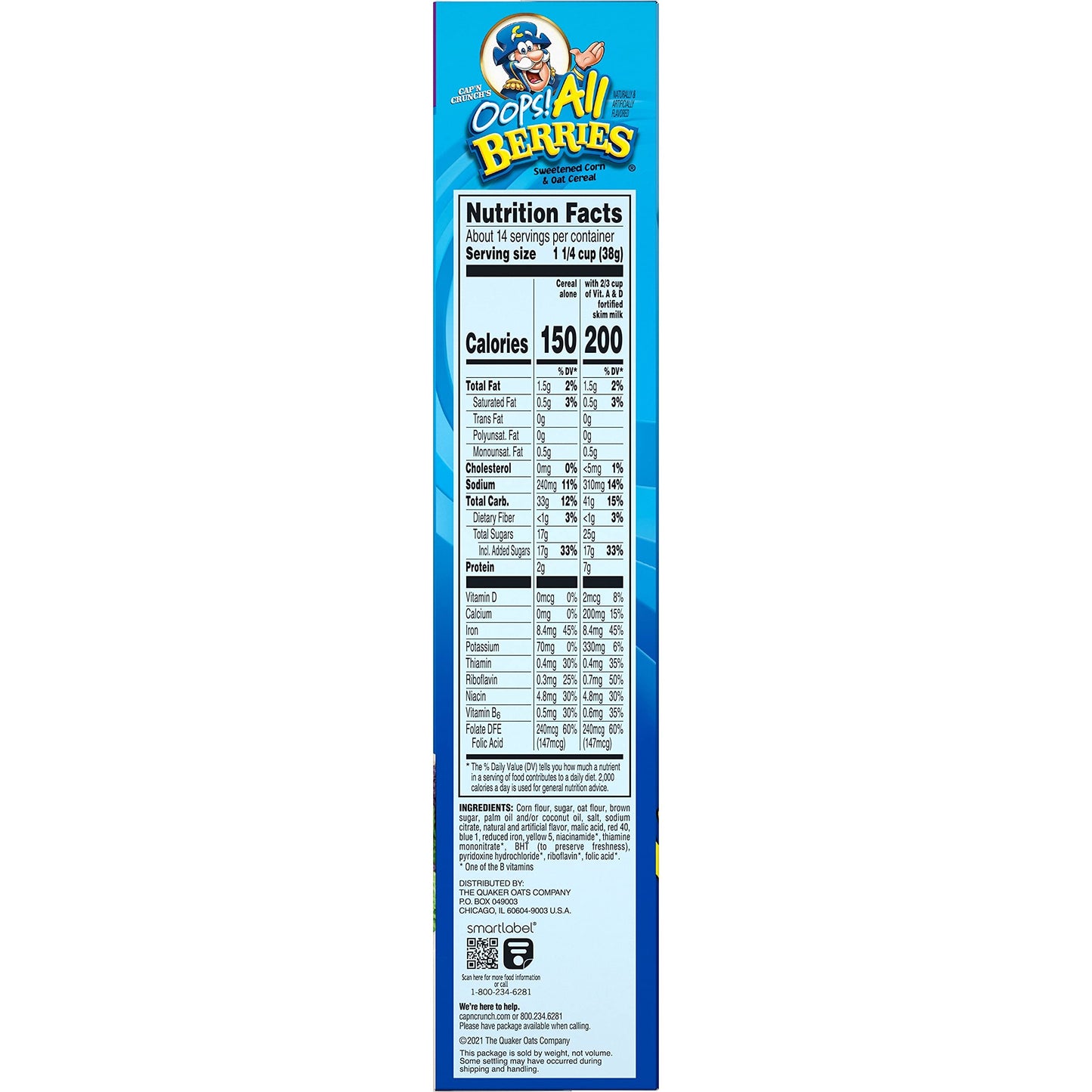 Cap'N Crunch Cereal, Crunch Berries, 19.6Oz Box