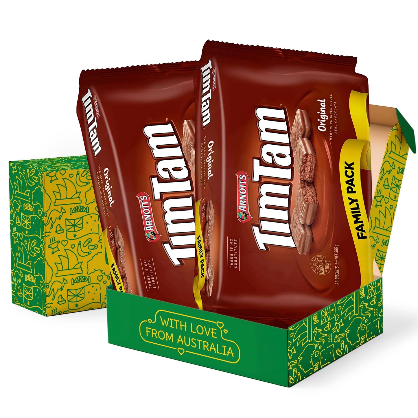 Tim Tam Original Family (2 Pack) - Australian Biscuits Snacks Includes 40 Pieces - Gift Box - Shipped From Australia