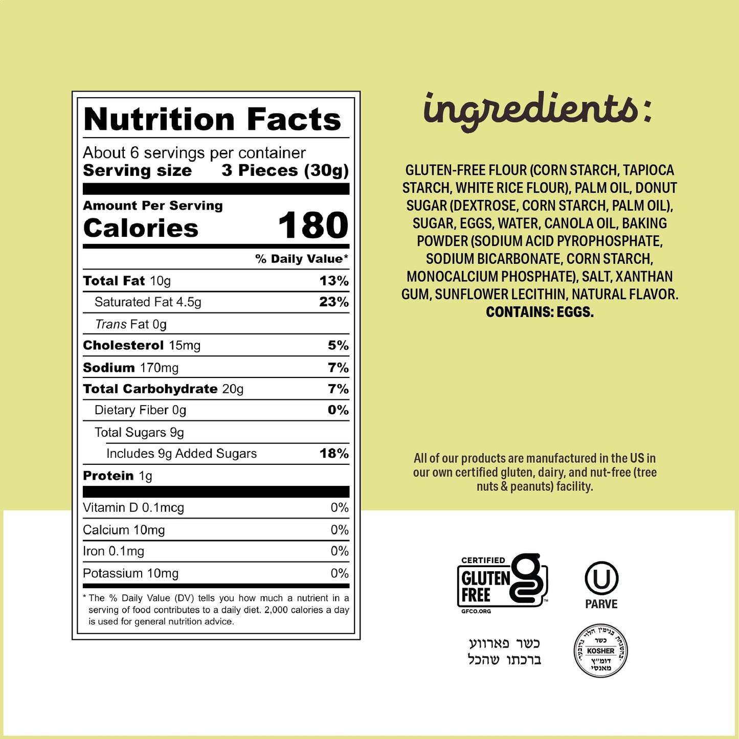 Katz Gluten Free Powdered Donut Holes | Dairy Free, Nut Free, Soy Free, Gluten Free | Kosher (1 Pack, 6 Ounce)