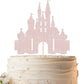 EONNCNT Castle Cake Topper - Rose Gold Glitter, 6.3 x 8.7, Cardboard, Birthday Party Supplies