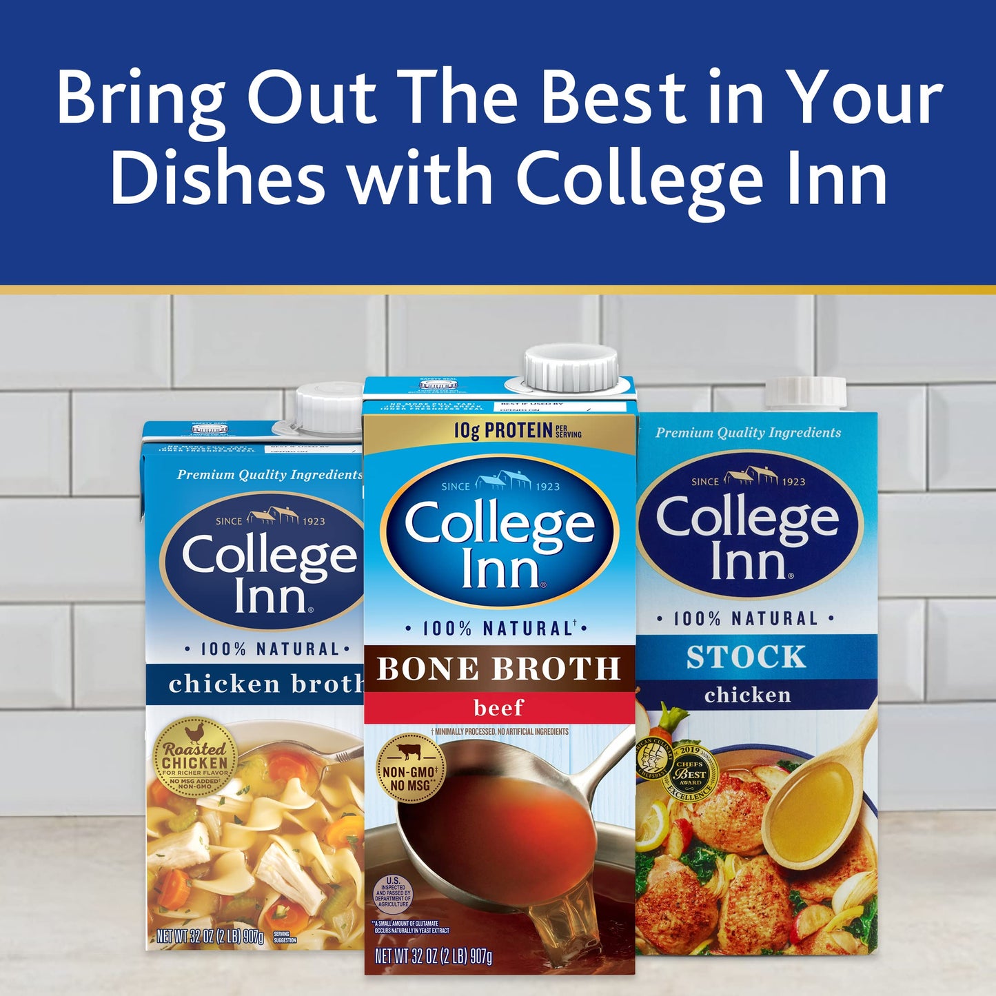 COLLEGE INN Unsalted Chicken Stock  32 oz Carton