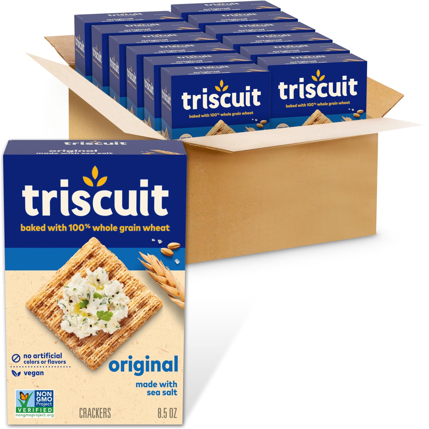 Triscuit Original Whole Grain Wheat Crackers, 12 - 8.5 Oz Boxes