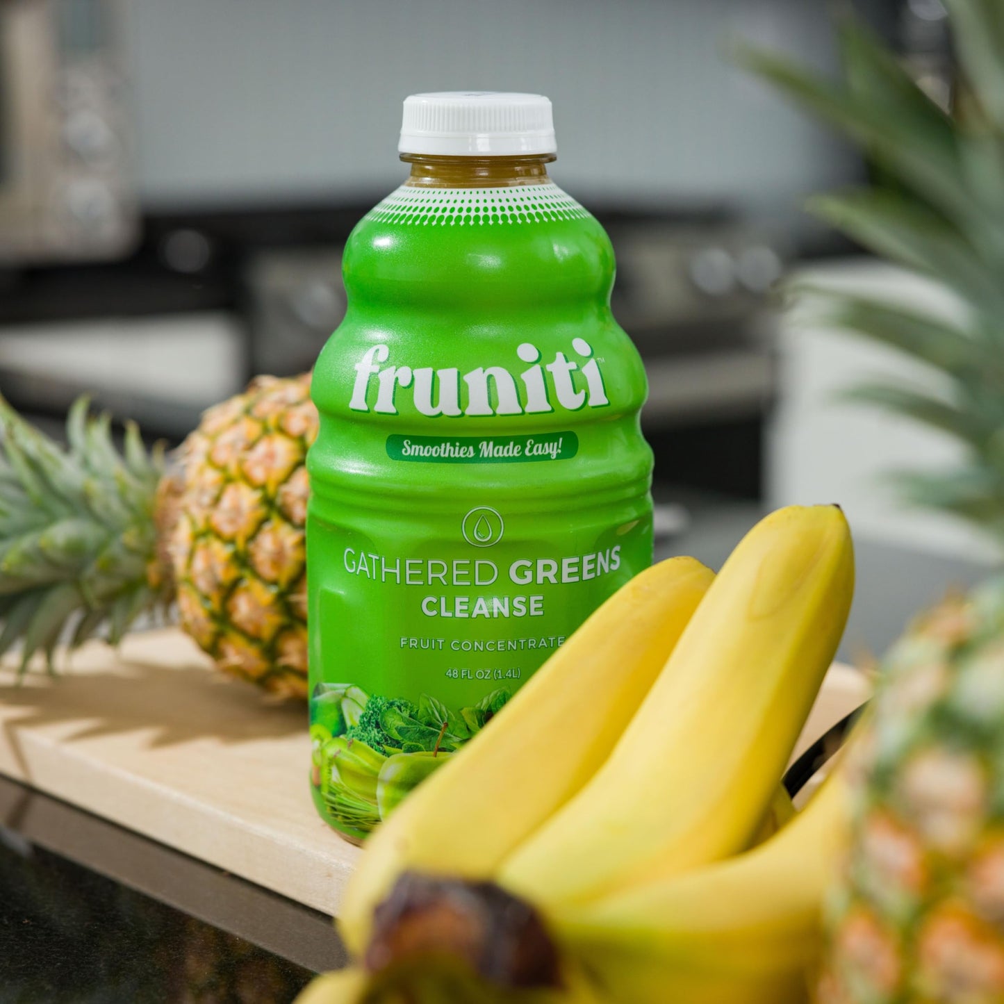 Fruniti Super Greens Smoothie Mix - Natural Cleanse + Detox - No Sugar Added - Fruit + Veggie Puree - Spirulina, Spinach, Kale,