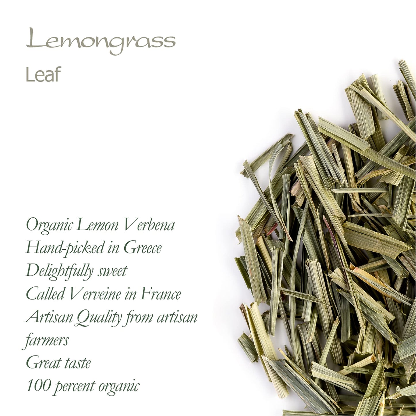 Valley of Tea Organic Lemongrass Herbal Tea - 7.05 Ounce - Lemony Sweetness - Dried Lemongrass from Asia