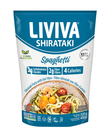 LIVIVA Low Calorie Keto-Certified Organic Shirataki Spaghetti 14 Ounce (Pack of 6)