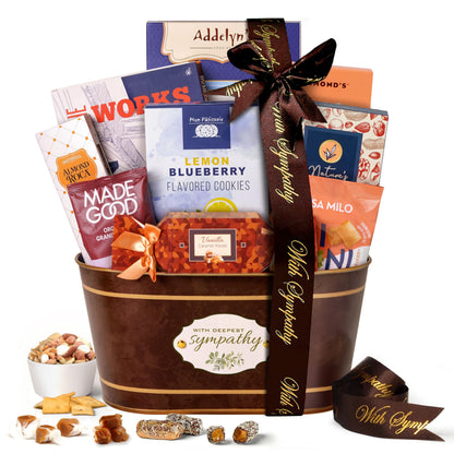 Broadway Basketeers Sympathy Care Package Gift Basket of Chocolates & Sweets.Send Condolences & Well Wishes with Beautiful Baske