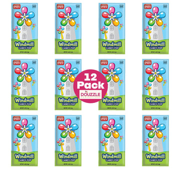 Douzzle Windmill Candy Pop Spinner, 5 Flavors In Every Pop, Fun Lollipop (12 Count, Pack Of 1) Individually Wrapped Candies, Bir