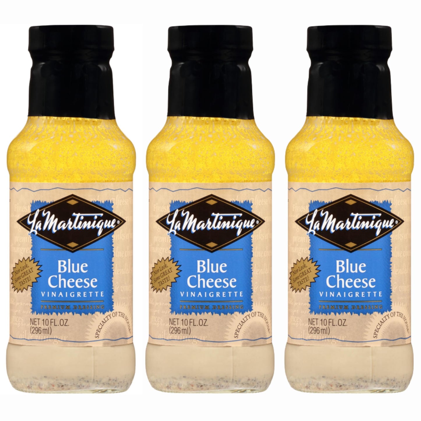 LA MARTINIQUE Blue Cheese Vinaigrette Dressing - Hand-Crumbled Blue Cheese Salad Dressing - Specialty of the House - 10 Ounce Bo