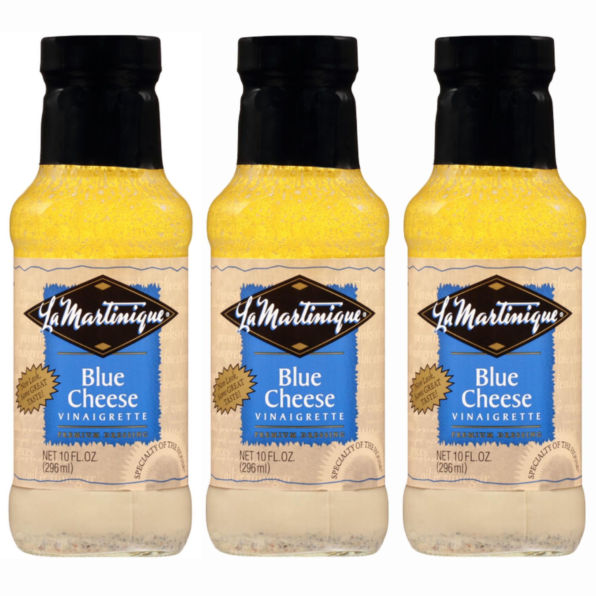 LA MARTINIQUE Blue Cheese Vinaigrette Dressing - Hand-Crumbled Blue Cheese Salad Dressing - Specialty of the House - 10 Ounce Bo