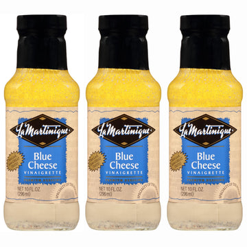 LA MARTINIQUE Blue Cheese Vinaigrette Dressing - Hand-Crumbled Blue Cheese Salad Dressing - Specialty of the House - 10 Ounce Bo