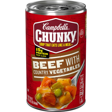 Campbell’S Chunky Soup, Beef Soup With Country Vegetables, 18.8 Oz Can