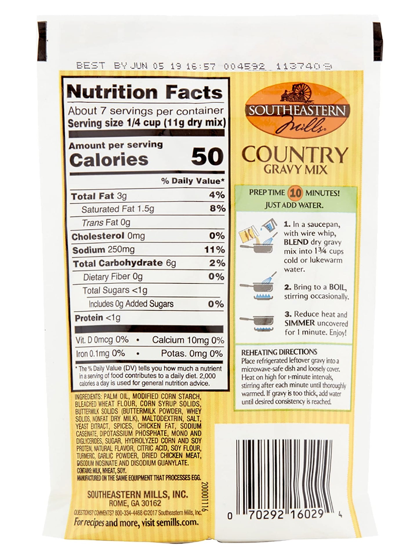 Southeastern Mills Old Country Gravy Mix 2.75 oz