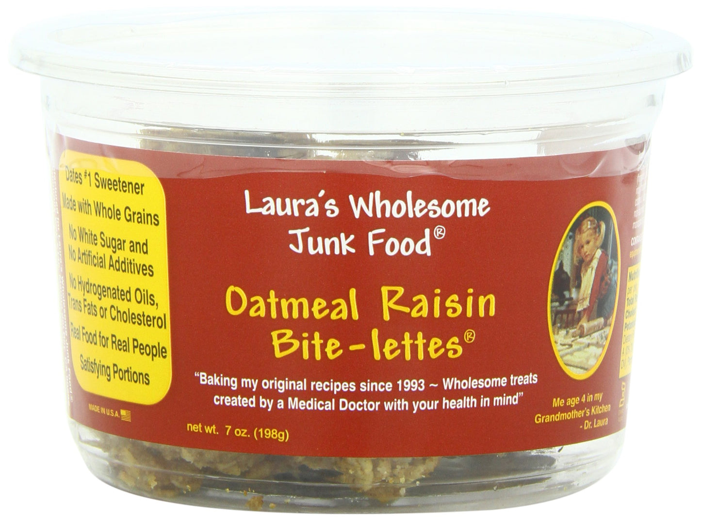 Laura's Wholesome Junk Food Cookie, Oatmeal Raisin, 7 Ounce (Pack of 6)