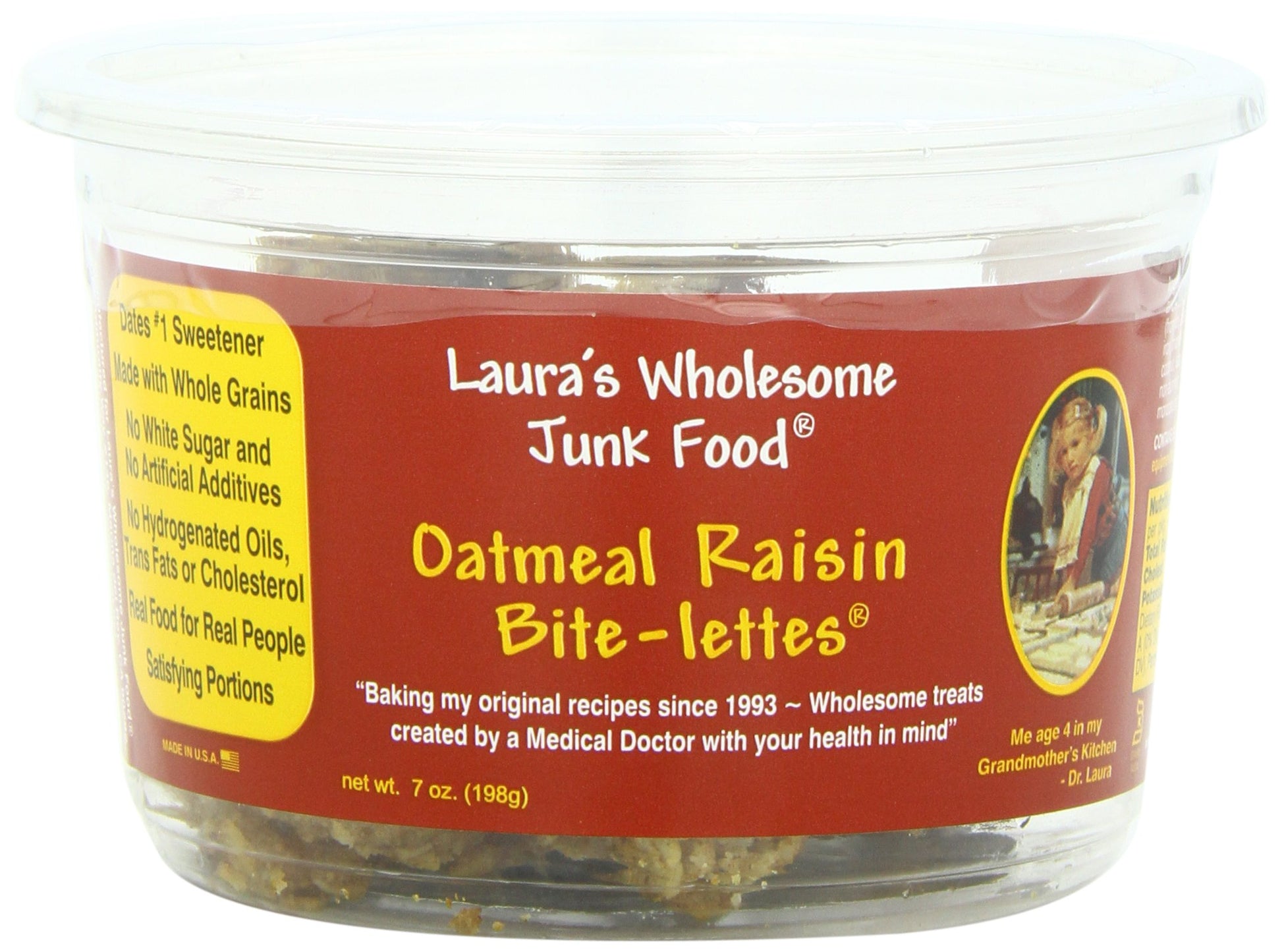 Laura's Wholesome Junk Food Cookie, Oatmeal Raisin, 7 Ounce (Pack of 6)