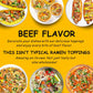 Yimi Ramen Toppings, Dried Beef Flavor, 7 Different Toppings - Dehydrated Vegetables | Freeze Dried Shiitake Mushrooms | Cabbage | Spring Onion, Ramen Toppers Add Flavor To Instant Noodles, Ideal For Gift