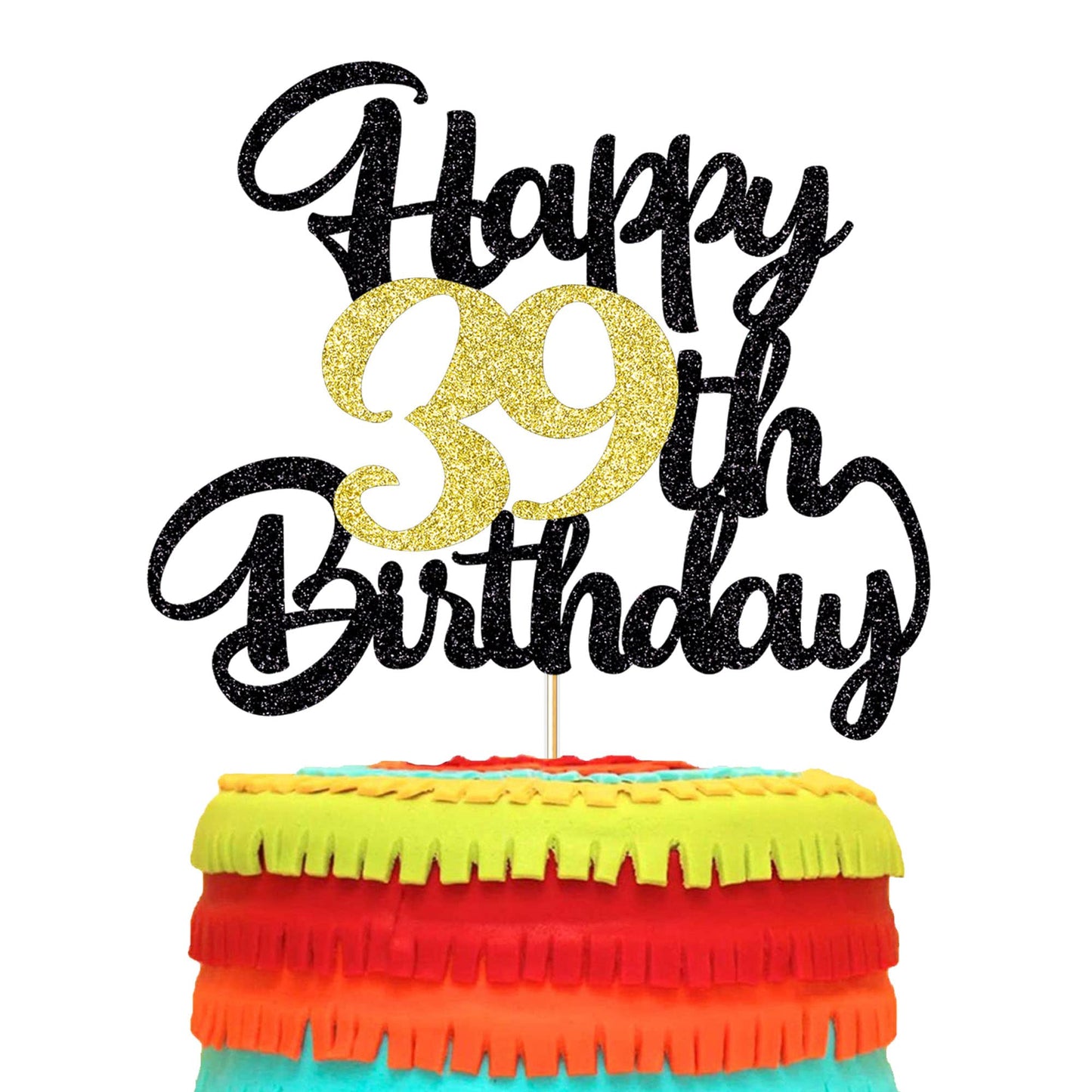 Klionjor 39Th Happy Birthday Cake Topper Happy Birthday Cake Decoration 39Th Birthday Party Decoration Gift Plugin (39)