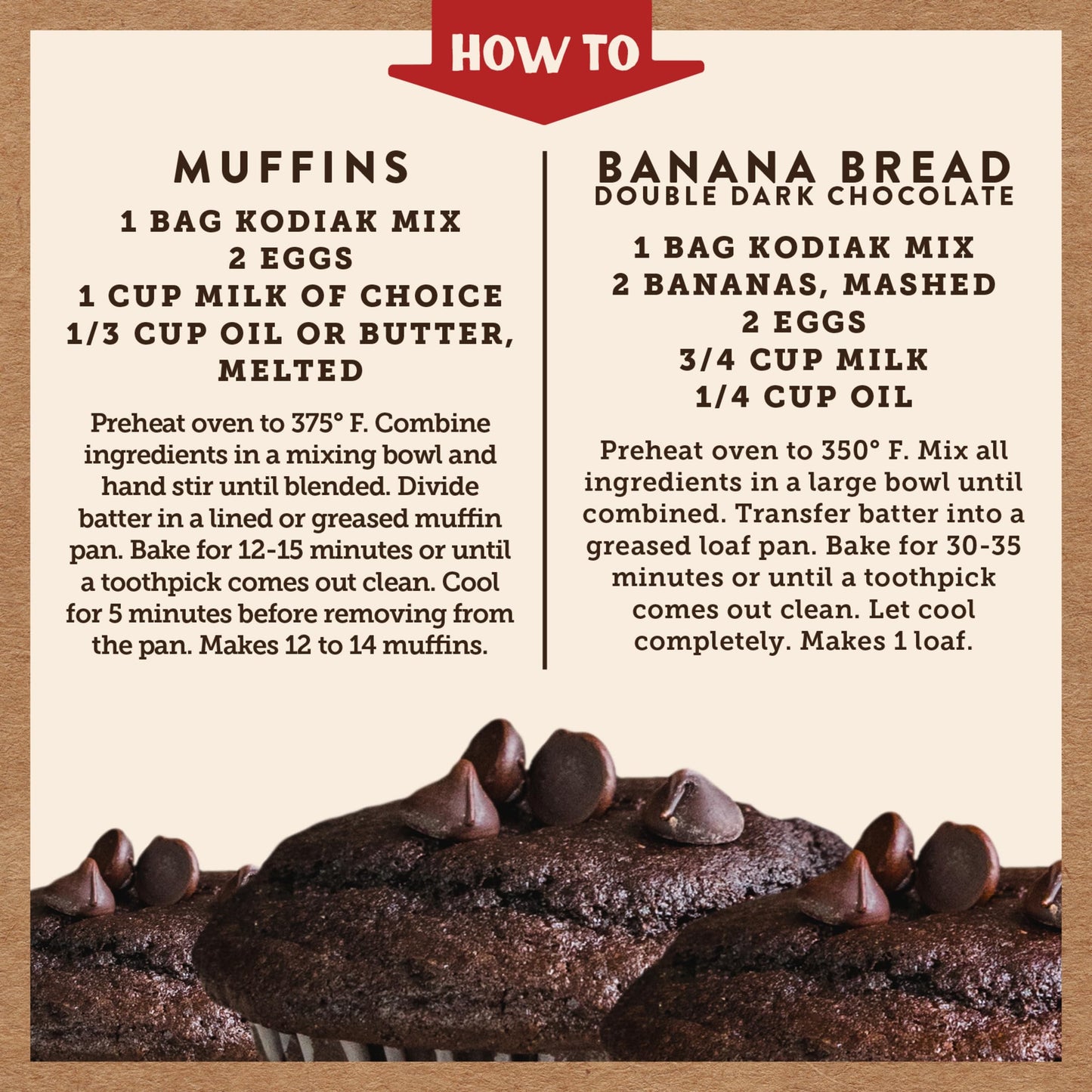 Kodiak Cakes Power Bake Muffin Mix, Double Dark Chocolate, 14 Ounce (Pack Of 6)
