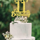 11th Birthday Cake Topper - Double Sided Gold Glitter, Happy 11th birthday Cake decorations for girls,11 Cake Topper For girls, 
