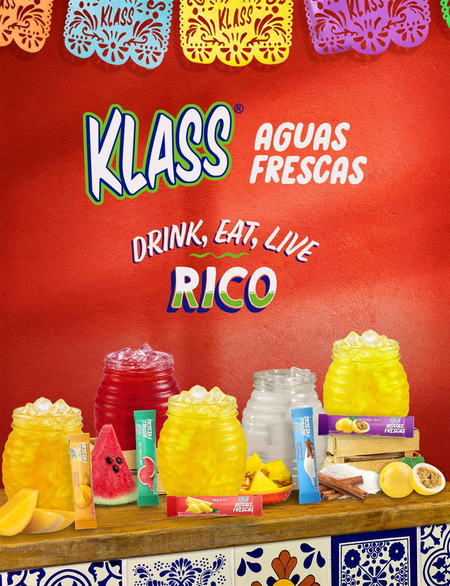 Klass Aguas Frescas | Drink Mix Packets | Horchata Flavored | Sugar Free On-The-Go Packets  Low Calorie (40 Count Powder Stick Packs)