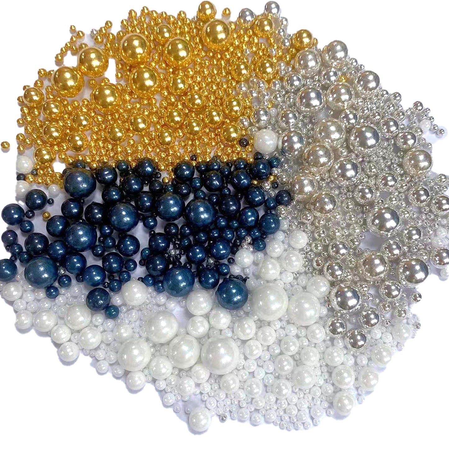 Sentovac Pearl Sprinkles For Cake Decorating 4 Colors White Gold Sliver Black Mix Fancy Sprinkles Cake Topper Cupcake Cookie Bak
