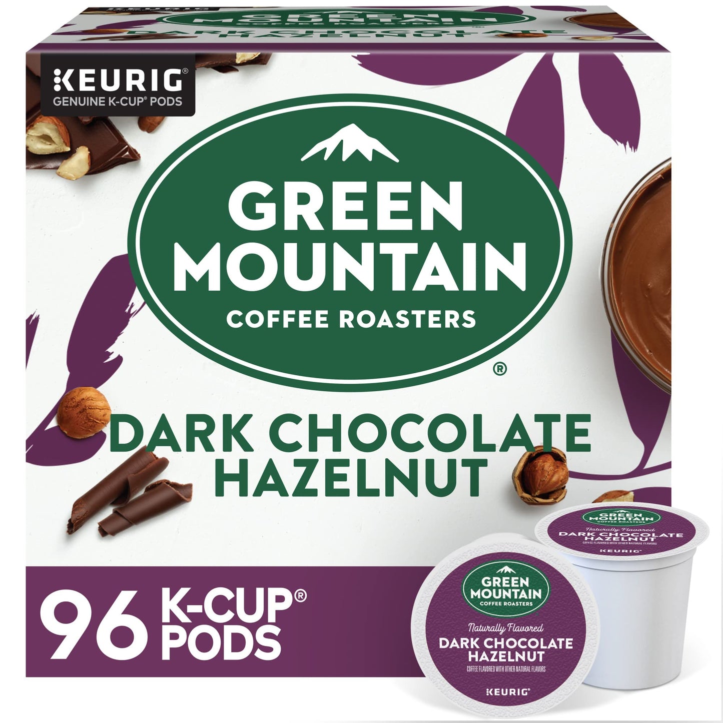 Green Mountain Coffee Roasters Dark Chocolate Hazelnut Coffee, Keurig Single Serve K-Cup Pods, 96 Count (4 Packs Of 24)