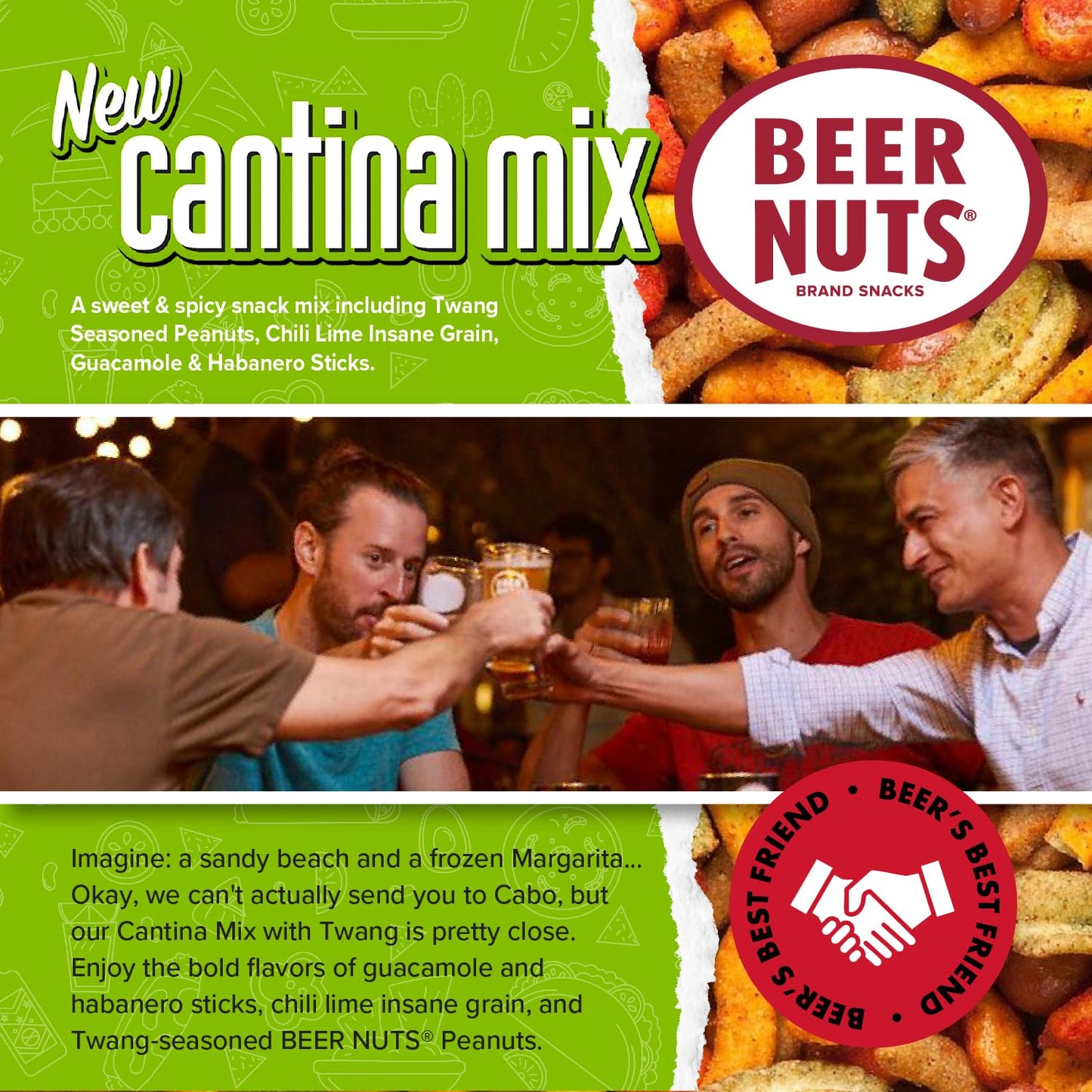 malt-inspired NUTS Cantina Mix Snack, Crunchy Pretzels & Peanuts, 8oz Pack