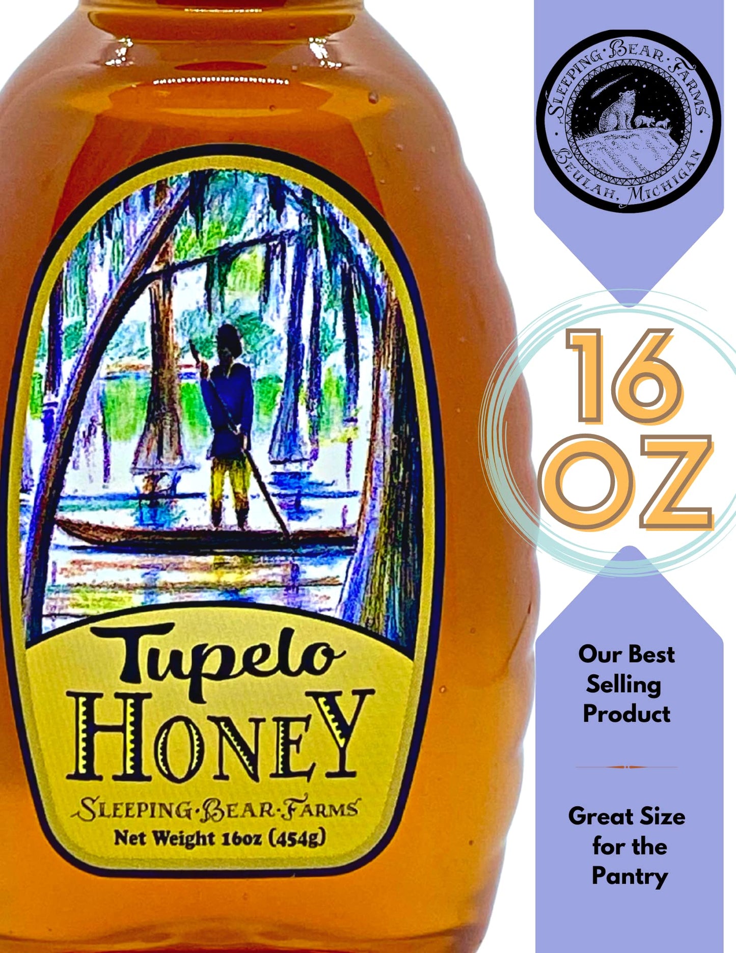 Sleeping Bear Farms Tupelo Honey - 16oz Bottle - Premium from Florida Apalachicola River Basin