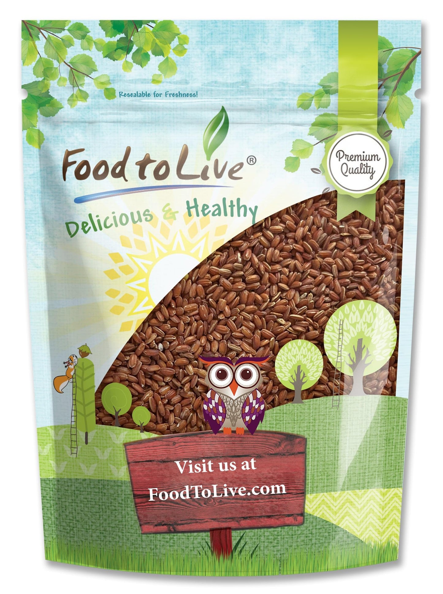 Food to Live Red Rice, 6 Pounds - Whole Rice, Nutty Flavor, Soft Texture, Non-Sticky, Vegan. Good Source of Protein and Antioxid
