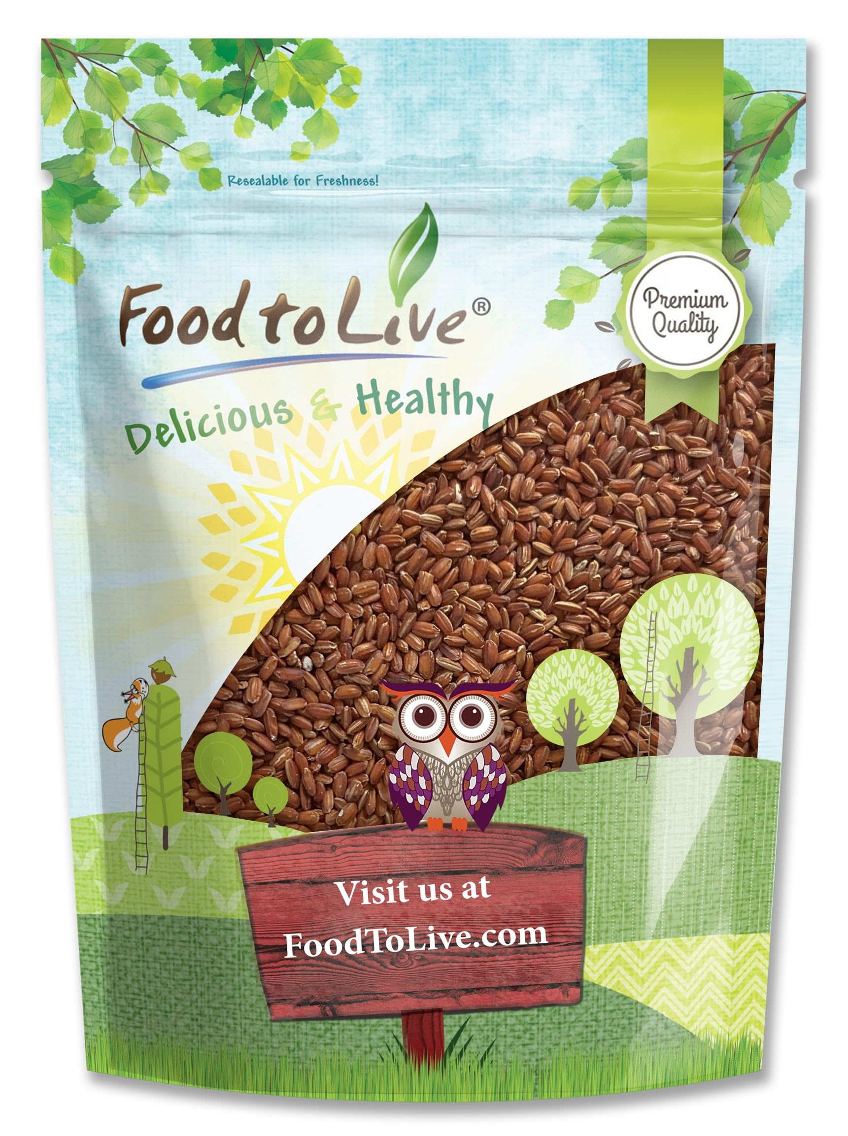 Food to Live Red Rice, 6 Pounds - Whole Rice, Nutty Flavor, Soft Texture, Non-Sticky, Vegan. Good Source of Protein and Antioxid