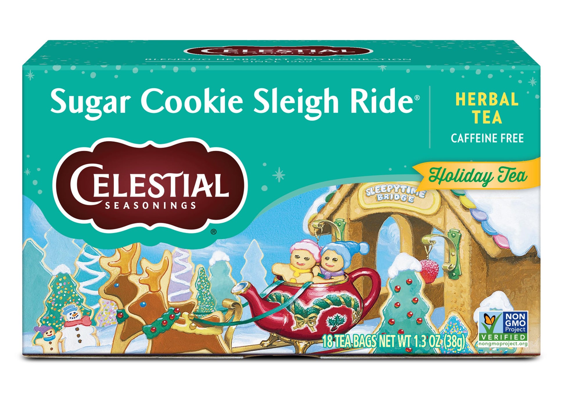 Celestial Seasonings Herbal Tea Sugar Cookie Sleigh Ride 18 Count Pack of 6