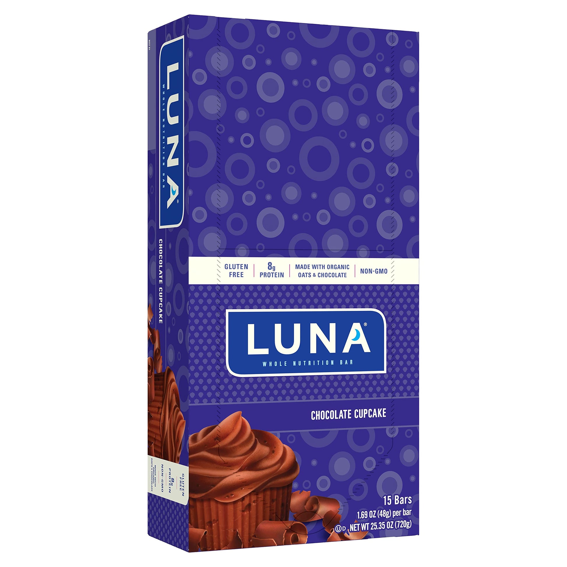 Luna Bar - Gluten Free Snack Bars - Chocolate Cupcake -8G Of Protein - Non-Gmo - Plant-Based Wholesome Snacking - On The Go Snac
