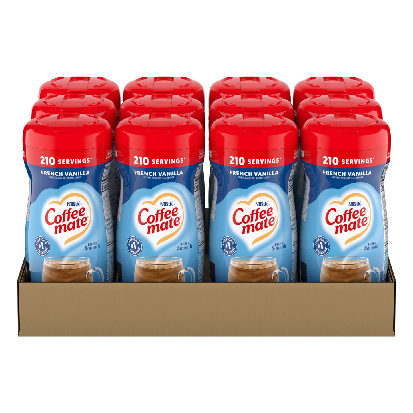 Nestle Coffee Mate Coffee Creamer, French Vanilla, Non Dairy Powder Creamer, 15 Oz Canister (Pack Of 12)