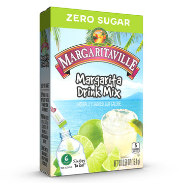 Margaritaville Singles To Go Water Drink Mix - Margarita Flavor, Non-  ic, 6 Boxes, 36 Total Servings, 0.58 Ounce Each