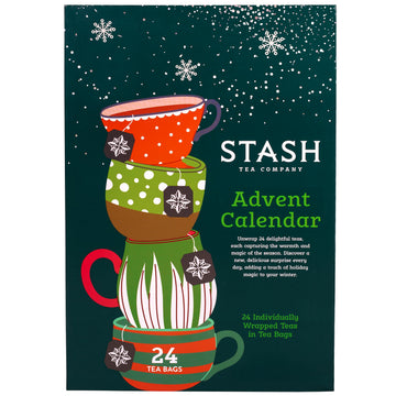 STASH Tea Advent Calendar 2025 - 24 Days Holiday Tea Sampler & Variety Pack - Black  Green and Herbal Teas