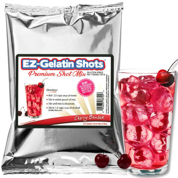 EZ-SQUEEZE Cherry Bombed Jello Shot Mix - Premium Gluten-Free Gelatin Powder - 6.78 oz