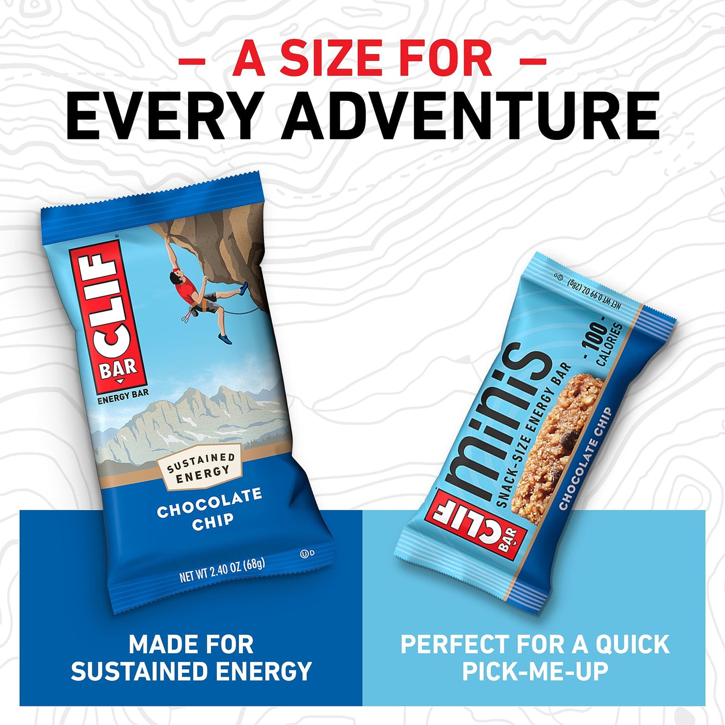 Clif Bar - Chocolate Chip - Full Size And Mini Energy Bars - Made With Organic Oats - Non-Gmo - Plant Based - 2.4 Oz. And 0.99 O