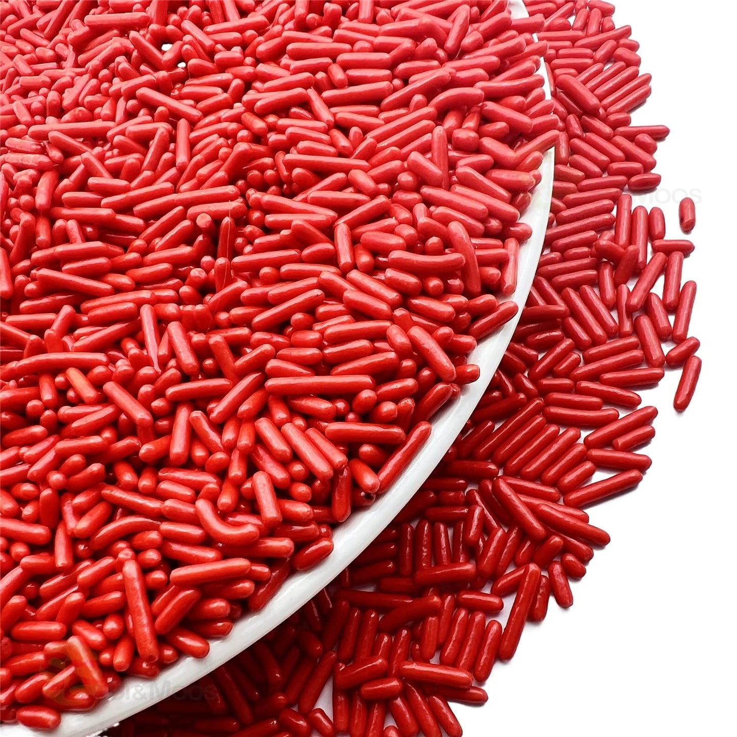 Se Si&Moos Red Jimmies Sprinkles Soft Jimmies Soft Sprinkles Edible Red Sprinkles For Cake Decorating, Ice Cream Toppings & Baki
