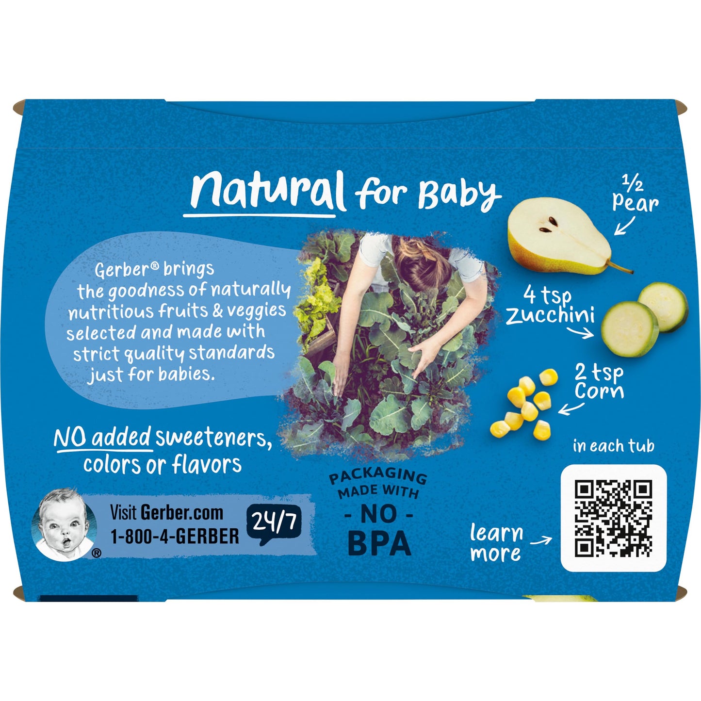 Gerber 2Nd Foods, Pear, Zucchini & Corn Pureed Baby Food, 4 Ounce (Pack Of 16)