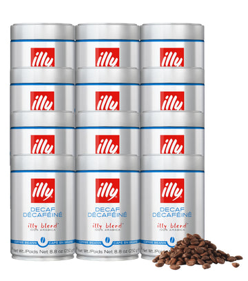Illy Whole Bean Coffee, Decaffeinated - Medium Roast - Mild & Balanced - 100% Arabica - Whole Beans - Pressurized Packaging Seal